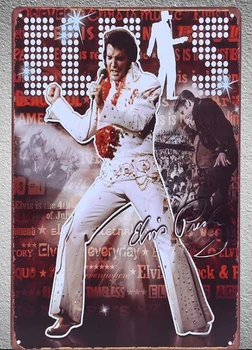 1 vnt Elvis Presley Šokėja gitaristas, dainininkas Skardos Pasirašyti plokštė, sienos plokštelės vyras urvas Apdaila Meno Dropshipping Plakatas metalo