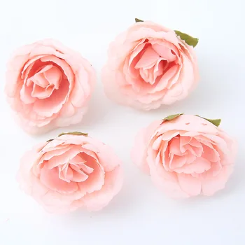 10vnt/daug dirbtinių gėlių 4cm šilko rožė galvos vestuves namų puošybai 