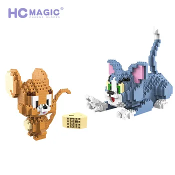 1524pcs Klasikinių Animacinių filmų Anime Diamond Blokai Katės ir Pelės Tom Modelis Džeris Mini Micro Plytos, Žaislų, Dovanų