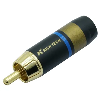 1pair/2vnt RCA Plug Prabanga Vario RCA male Jungtis perteklinio reguliavimo garso adapteris mėlynos ir raudonos galiuku garsiakalbis kištukas 6.7 MM Kabelio