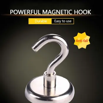 2/6Pcs Magnetinio Kabliukai Galingas Magnetas, Kablys Turėtojas 10kg Siurbimo Sienos Kabliukų Laikiklį, palaiko Aparatūros Magnetinis Laikiklis