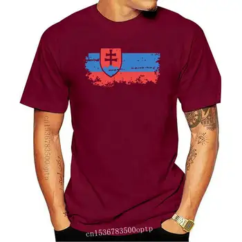 2019 Aukščiausios Kokybės Nostalgiškas Stiliaus Slovakijos Nacionalinės Vėliavos Spausdintos Marškinėliai Vyrams Vasaros trumpomis Rankovėmis Medvilnės Atsitiktinis Vyrų T-shirt