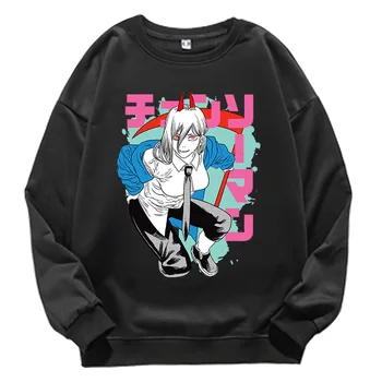 2021 Japonų Anime Pjūklą Vyras Marškinėliai Galia Cosplay Ilgomis Rankovėmis Grafinis Tee Animacinių Filmų Spausdinti Palaidinukė Vyrų, Moterų Sporto Apranga