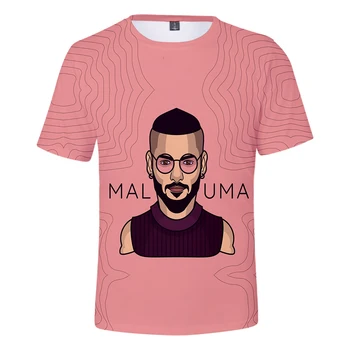 2021 Karšto Pardavimo Dainininkas Maluma 3d Atspausdintas T-shirt Unisex Mados Atsitiktinis Apvalios Kaklo Palaidinukė Hip-hop trumpomis Rankovėmis Viršūnes Streetwear