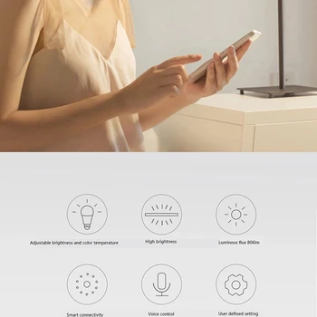 2021 Naujas Originalus Aqara Smart LED Lemputė 9W E27 2700K-6500K 806lum Derinami Atmosfera Šviesą Xiaomi Mijia Mihome 