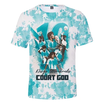 2021 m. Vasarą Dievo Ranka Maradona T-shirt Vyrai Street Įgulos Kaklo Drabužių Kvėpuojantis 3D Harajuku T-shirt Negabaritinių Marškinėlius Viršų