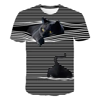 2021 mados naujų cool T-shirt vyrams ir moterims 3D T-shirt modelio dvi kates trumparankoviai vasaros top marškinėliai T-shirt S-6XL