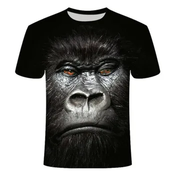 2021Summer vyriški Marškinėliai Street Punk Stiliaus Siaubo Orangutan Beždžionė 3D Atspausdintas Drabužius, Laisvi Didelio Dydžio Greitai-Džiovinimo T-Shirt