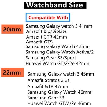 20mm 22mm žiūrėti dirželis Samsung Galaxy žiūrėti aktyvios 2 44mm 40mm Galaxy žiūrėti 3 45 46mm Silikono apyrankę Huawei žiūrėti GT 2 pro
