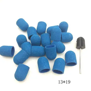20pc13 * 19mm mėlynos spalvos plastiko šlifavimo padengti pedikiūro priežiūros priemonė, frezavimo šlifavimo blokas poliravimo priemonė pėdų raguotas gręžimo priedai