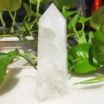 247g Kvarco Taško Natūralus Baltas Geode Crystal Tower Agatas Brangakmenio Lazdelė Gydomųjų Mineralinio Obeliskas Namų Puošyba