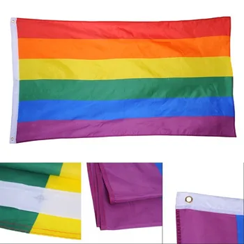 3 Tipų LGBT Vaivorykštės Vėliava Lesbiečių, Gėjų Paradas Baneriai LGBT Pride Šaligatvio Poliesteris Spalvinga Vaivorykštė Valdos Vėliavos Apdaila