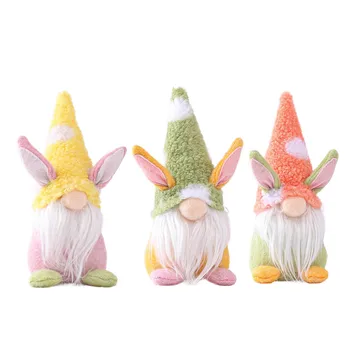 3 vnt Velykų Pliušinis Gnome Lėlės Žaislas Ilgi Ūsai Nykštukas Elf Medžiaga Lėlės Velykų Triušio Ausies Rudolph Dekoratyvinis Ornamentas