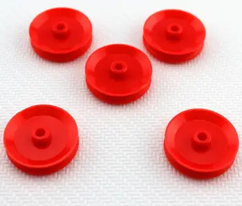 4pcs/daug 29mm Raudonas Plastmasinis Skriemulys Plastikiniai Ratai, Žaislų Traukinio Padanga 