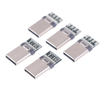 5/10vnt USB 3.1 C Tipo Vyrų PASIDARYK pats Lydmetalis Kabelio Jungties Lizdas, PC Lenta