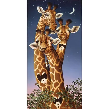 5D Diamond Tapybos Rinkiniai Žirafa Visą Raundą Gręžimo Siuvinėjimo Gyvūnų Nuotraukos iš kalnų krištolas Kryželiu Namų Puošybai Tapyba