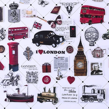 64PCS Londono istorija Popieriaus Lable Lipdukai Amatų Ir Scrapbooking Dekoratyvinis Lipdukas 