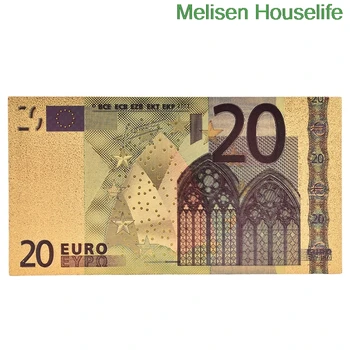 7Pcs 5 10 20 50 100 200 500 EUR Aukso Banknotų 24K Aukso Netikrą Popierinių Pinigų Kolekcija Eurų Banknotų Rinkiniai