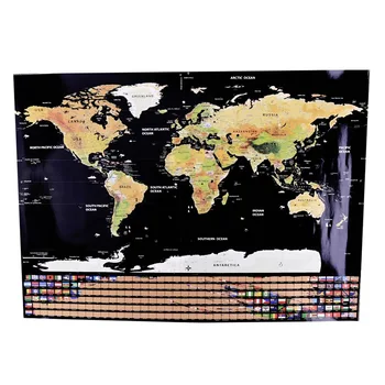 82.5X59.4cm Black Pasaulio Kelionių Žemėlapį Nulio Išjungti Žemėlapio Asmeninį Ištrinti Pasaulio Žemėlapį Be Vamzdelio Kūrybos Dekoravimas Sienų Lipdukai