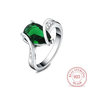 925 Sterlingas Sidabro Malonės Žalia Dizaineris Sužadėtuvių Žiedai, Vestuvių Asmeninį Prabangūs Papuošalai, Dovanos Moterims, 2021 Tendencija
