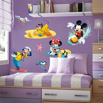 Animacinių Filmų Mickey Minnie Mouse Goofy Plutonas Sienų Lipdukai Vaikų Kambariai Kūdikio Namų Dekoro Disney 