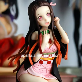 Anime Pav Demon Slayer Kamado Nezuko PVC Veiksmų Skaičius, Klūpint Versija Nezuko Kamado Statulėlės Kolekcijos Lėlės Modelio Dovana