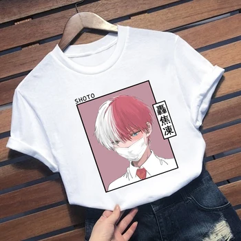Anime Shoto Todoroki Mano Herojus akademinės bendruomenės T Shirt, Derliaus Prašmatnus T-shirt Japonų Stiliaus Harajuku Tee Viršūnes Unisex