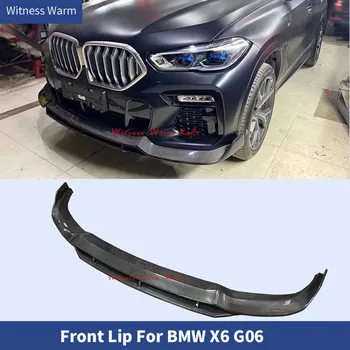 Aukštos Kokybės Anglies Pluošto, Automobilių Bamperis Priekinis Lip Difuzorius Dangtelis Raštas Tinka BMW X6 G06 2019 2020 2021