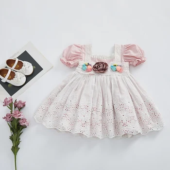 Baby Girl Boutique Frocks Vaikams Iki 2021 M. Vasaros Gėlių Vestidos Kūdikio Gimtadienio Suknelė Bamblys Merginos Spainsh Lolita Suknelės
