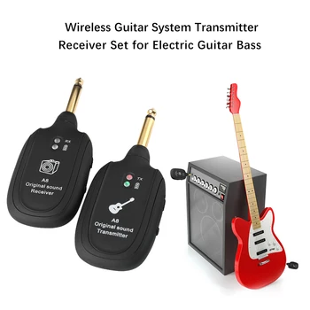 Belaidžio Garso Perdavimo Sistemos Imtuvas USB Įkrovimo Siųstuvas už elektrine Gitara, Bosinė gitara, Smuikas