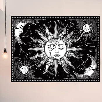 Black Sun Moon Gobelenas Ouija Sienos Kabo Gobelenas, Miegamojo Estetinės Sienos Menas Namų Dekoro, Miegamojo Kambarį Bendrabučio Dekoras