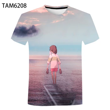 Chihiro Amino 2021 Naujas Medvilnės Kvėpuojantis 3D Atspausdintas T-Shirt Vyrų Ir Moterų Atsitiktinis Gatvės Stiliaus Vasaros Vaikų Trumpas Rankovės