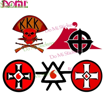 DOMI Įdomu Lipdukai Ku Klux Klan Logotipą, Automobilių Lipdukai, Nešiojamas Burlenčių Langą Kamieno Vandeniui PVC Lipdukas KK Vinilo Automobilių Wrap
