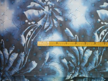 Derliaus mėlyna šilko georgette audinio kokybės žakardo šilko šifono gazas didelių gėlių 100cm*114cm