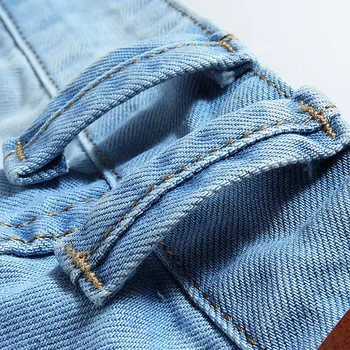 Didelio dydžio Vyrai Skylių Džinsinio Šortai, Vyrų džinsai trumpas 2019 Naujas vasaros atsitiktinis Šviesiai mėlynos spalvos džinsai trumpas trumpas kelnes, Dydis 42 Jokių Diržų