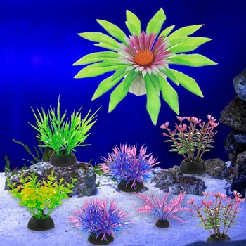 Dirbtinių Augalų Akvariume Žalieji Vandens Augalai Kraštovaizdžio Dekoratyviniai Vandens Bakas Po Vandeniu Dirbtinių Vandens Augalų Peržiūra