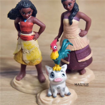Disney 6-9cm Moana princesė ir motina Pua kiaulių Veiksmų Skaičius, Modelis Žaislas Moana princesė žaislų kolekcija