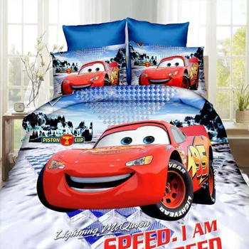 Disney Antklode Padengti Nustato McQueen Automobilių Patalynės Komplektai Lapas Užvalkalas Vieno dviejų Dydis Miegamojo Puošmena Berniukas Vaikų Dovanų