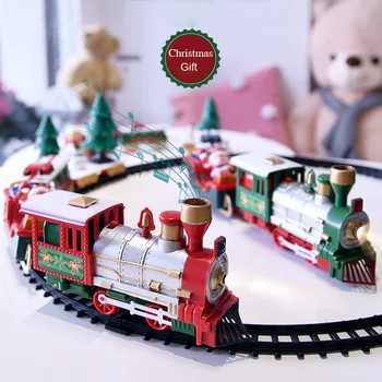 Elektros Kalėdų Geležinkelių Automobilinio Traukinio Žaislų Vaikų Elektros Žaislas Geležinkelio Traukinių sąstatų Lenktynių Kelių Transporto Pastato Žaislai