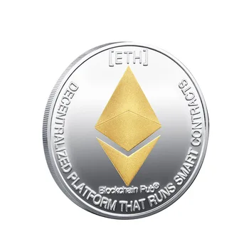 Ethereum Monetos Suvenyrų, Atminimo Sidabro Padengtą Monetų Kolekcionieriams Iššūkis Monetos ETH Fizinio Cryptocurrency Kolekcijos Moneta