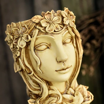 Europos Augalų Vazonas Dervos Deivės Galvos Sodinamoji Vazonas Buitinės Dekoratyvinės Pobūdžio Statula Ornamentu Vaza