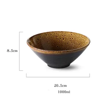 FANCITY Japoniško stiliaus kūrybos sriegiu dubenį ramen dubenį Keramikos skrybėlę dubuo didelis sriuba makaronų dubenėlį jautienos makaronų dubenį Lanzhou ramen
