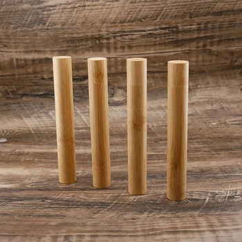 Gamtos Ekologinio Draugiškas Bambuko dantų šepetėlį Kelionės Atveju Daugkartinio naudojimo Bambuko Nešiojamų Kelionių turėtojo nustatyti Skalbti BPA Free bambuko atveju