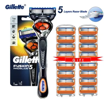 Gillette Fusion Proglide Originalus Vyrų Rankinio Skustuvas Skustuvai Mašina Skutimosi Peiliukai 5 Sluoksniu Kasetės Su Replacebale Peiliukai