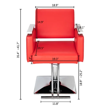 Grožio Salonas Kėdžių Salonas Kėdė Kirpykla Kvadrato Formos Pagrindo Boutique Kirpykla Specialios Kirpyklos Kėdėje Grožio Kėdutė, Red