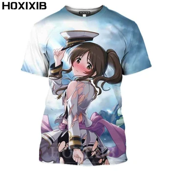 HOXIXIB 3D Spausdinimo Anime Girl Marškinėliai Vyrams Viršuje Senpai Karikatūros Marškinėlius Moterims Seksualus Bikini Idol Jougasaki Rika Susiduria Hentai Drabužiai