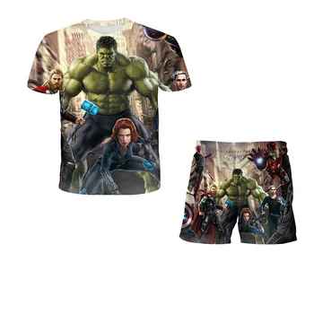 Hulk 3D Drabužiai, Vaikų Mados Berniuko Kostiumą Drabužių Vasaros Baby Girl marškinėliai Vaikams, Superhero Vaikams, Vaikų Drabužiai