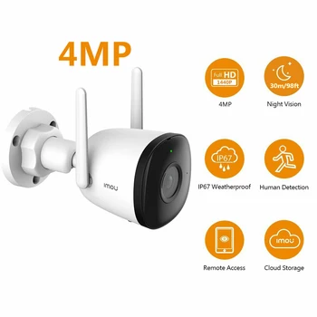 Imou IP Kameros 4MP WiFi Bevielio ryšio Built-in Mic Lauko oro sąlygoms IP67 H. 265 Naktinio Matymo Smart Home Security Žmogaus Aptikimo