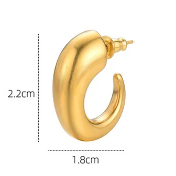 JAUTIS ragų hoopas auskarai moterims, nerūdijančio plieno mažų C aukso hoopas auskarai minimalistinio madinga moterų papuošalai didmeninė elementus 2021