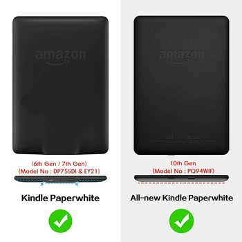 Kindle Paperwhite Atveju (10 Generolas,iki 2018 m/Visiems Paperwhite) - PU Odos Apsauginį Dangtelį su Dviejų Rankų Dirželiai/Auto Sleep/Wake